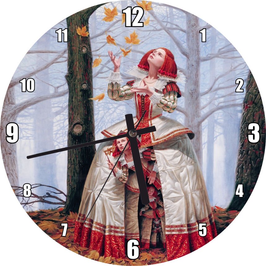 Ormandaki Fantastik Matruşka Kız  Mdf Ahşap Duvar Saati 50 cm Çap