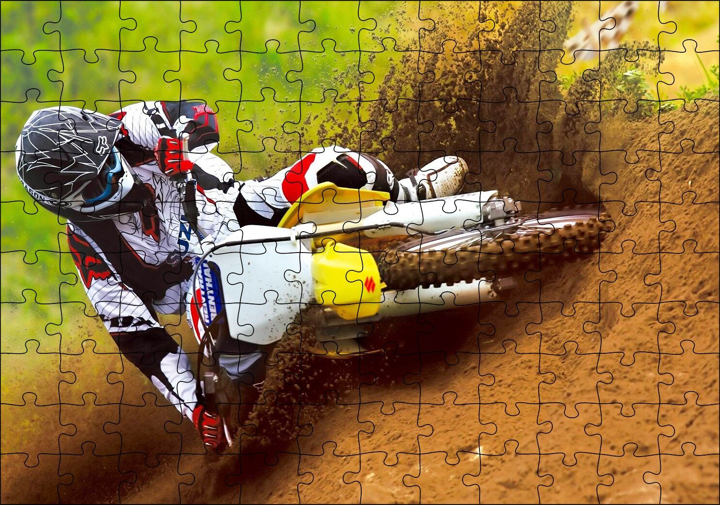 Motokros Spor Yarışı Anları Puzzle Yapboz MDF Ahşap