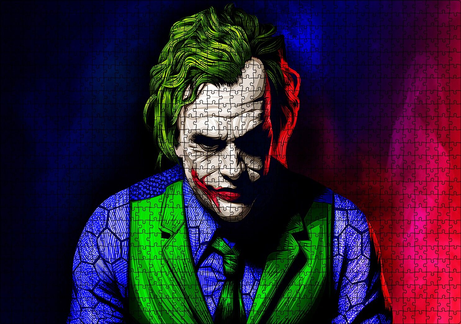 Joker İllüstrasyon Sanatı Görseli Puzzle Yapboz MDF Ahşap 1000 Parça 49 cm X 68 cm