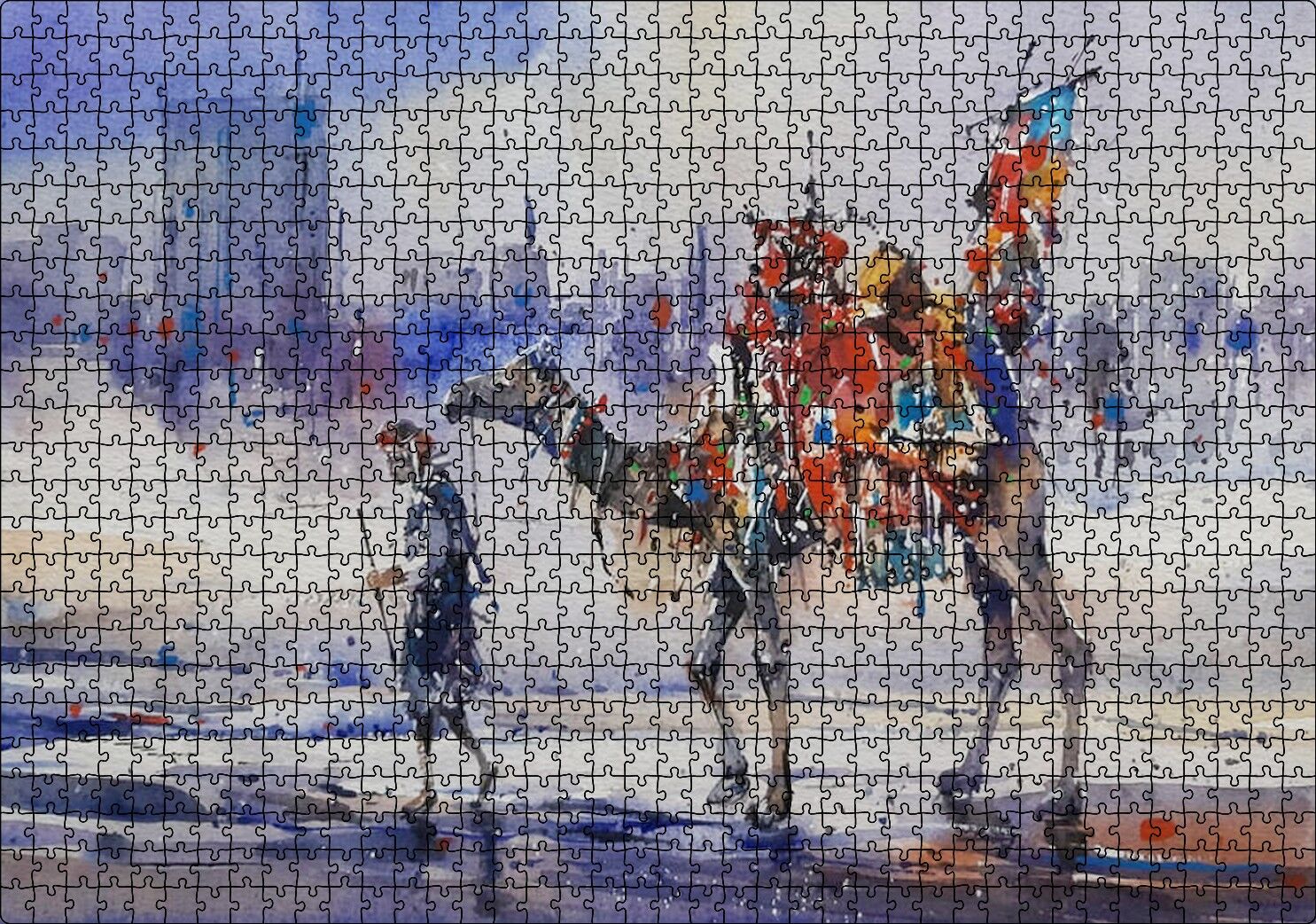 Clifton Sahilinde Deveyle Sahibi Puzzle Yapboz MDF Ahşap 1000 Parça 49 cm X 68 cm