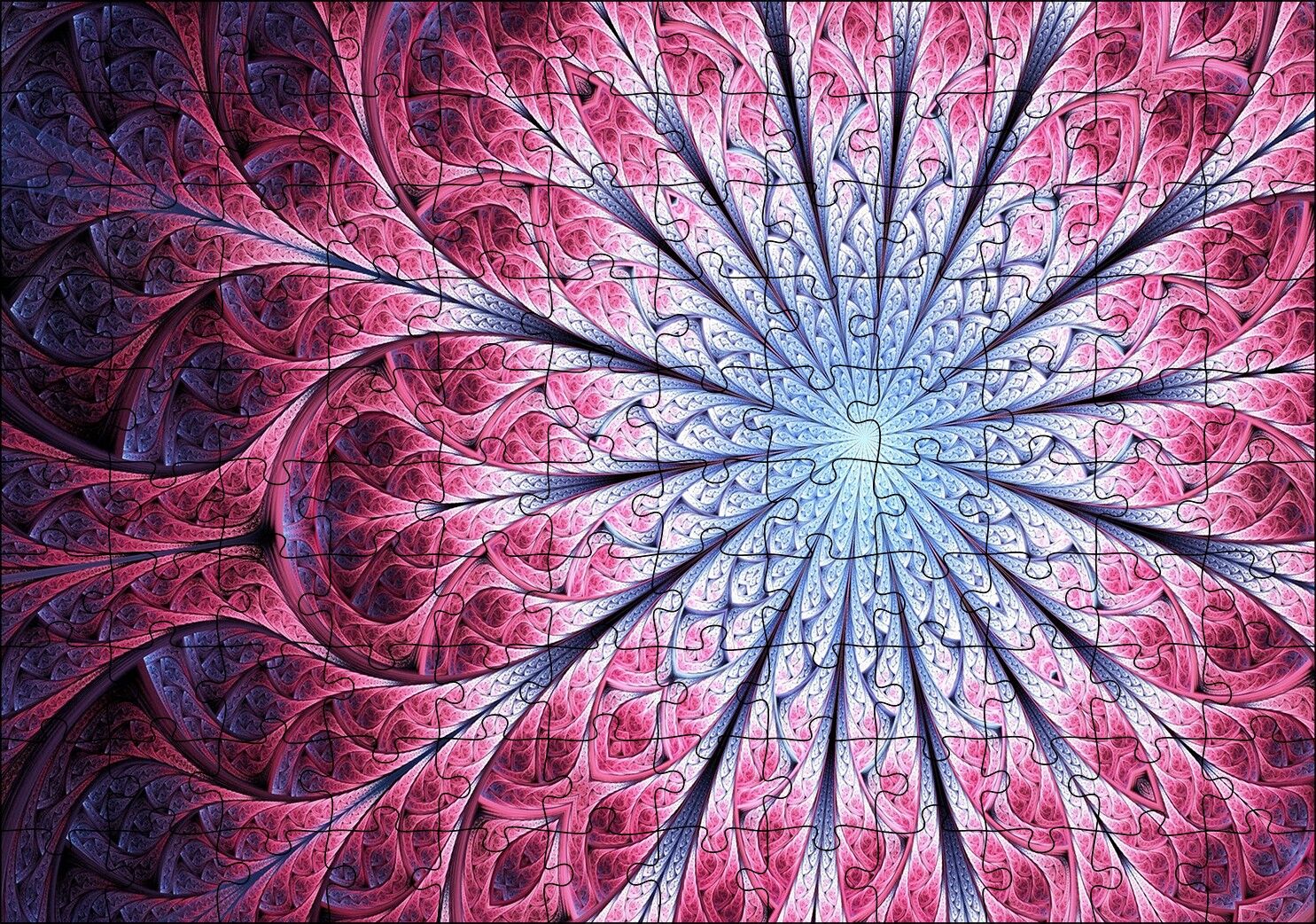 Siyah Ve Gri Mandala Desen Görseli Puzzle Yapboz MDF Ahşap 120 Parça 24 cm X 34 cm