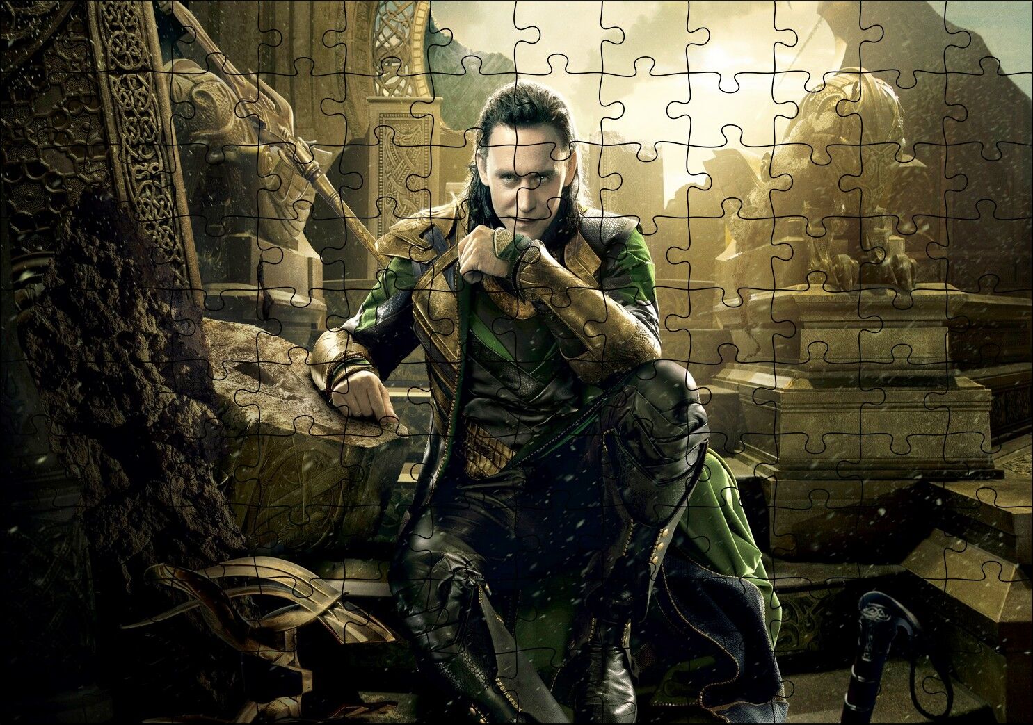Thor 2 Filminden Sinsi Gülen Loki Puzzle Yapboz MDF Ahşap