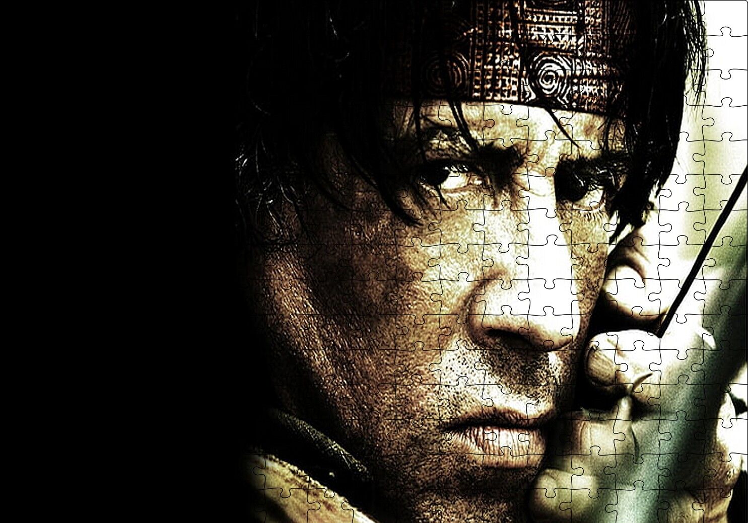 John Rambo ve Oku Puzzle Yapboz MDF Ahşap 255 Parça 34 cm X 49 cm