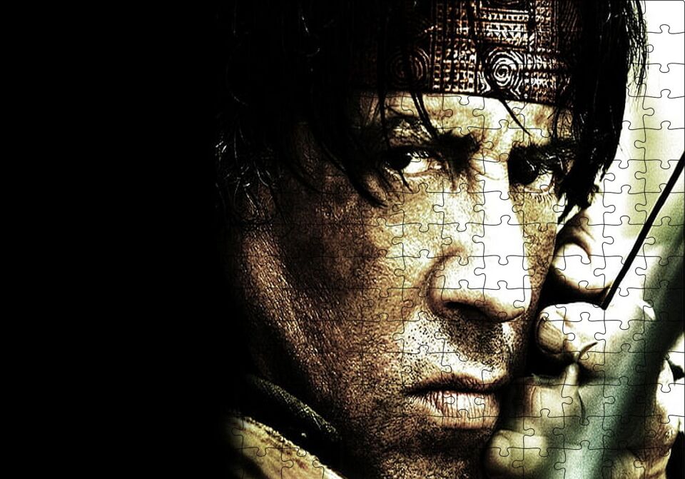 John Rambo ve Oku Puzzle Yapboz MDF Ahşap 255 Parça 34 cm X 49 cm