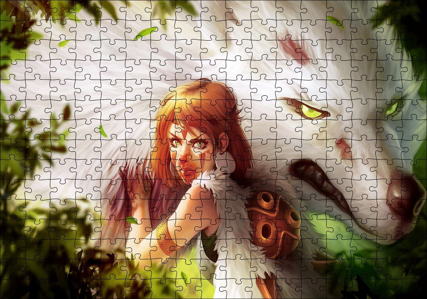 Prenses mononoke 2019 Anime Karakter Puzzle Yapboz MDF Ahşap 255 Parça 34 cm X 49 cm
