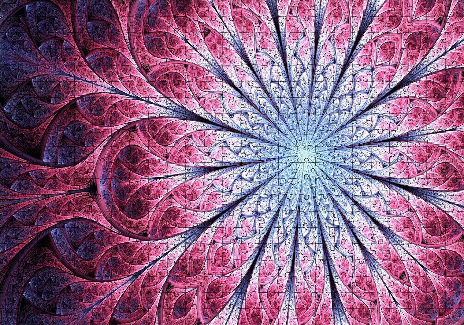 Siyah Ve Gri Mandala Desen Görseli Puzzle Yapboz MDF Ahşap 500 Parça 49 cm X 68 cm