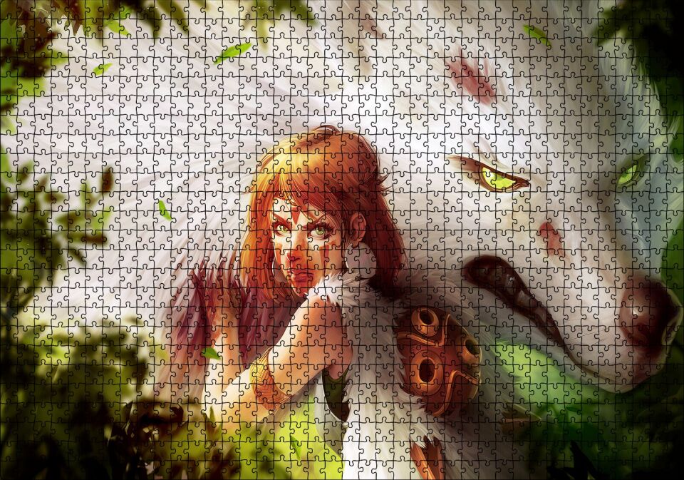 Prenses mononoke 2019 Anime Karakter Puzzle Yapboz MDF Ahşap 1000 Parça 49 cm X 68 cm