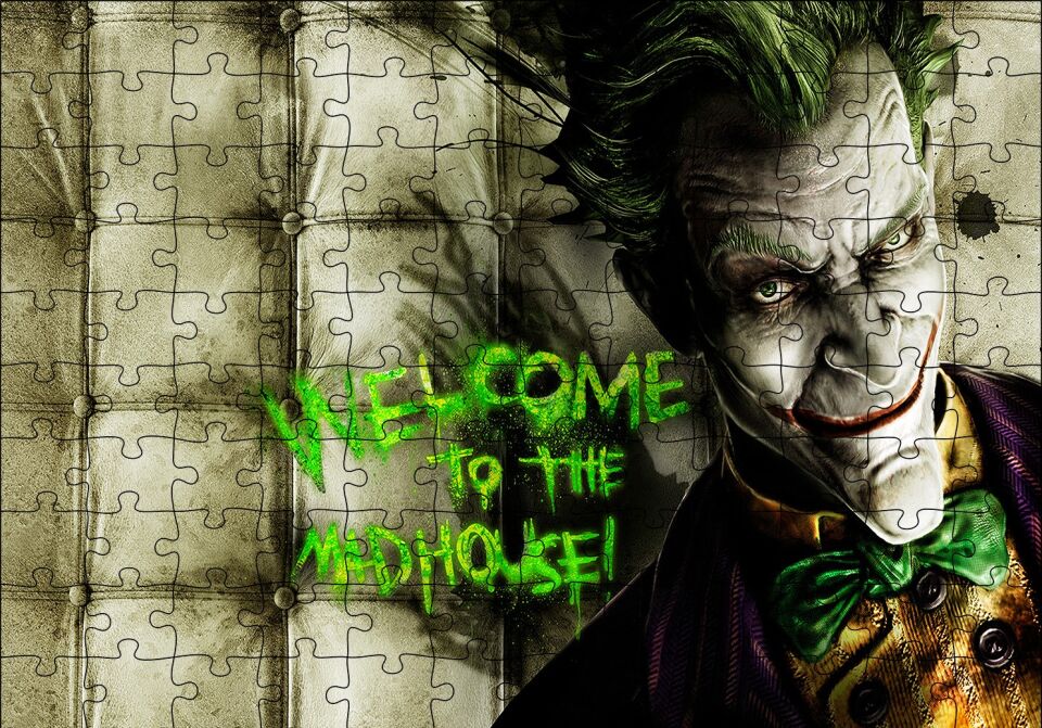 Joker Welcome to the Madhouse Palyaço Puzzle Yapboz MDF Ahşap 120 Parça 24 cm X 34 cm
