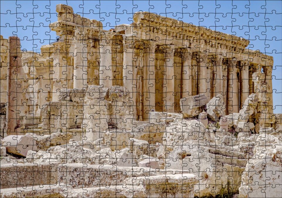 Antik Tapınak Kalıntıları Puzzle Yapboz MDF Ahşap 255 Parça 34 cm X 49 cm