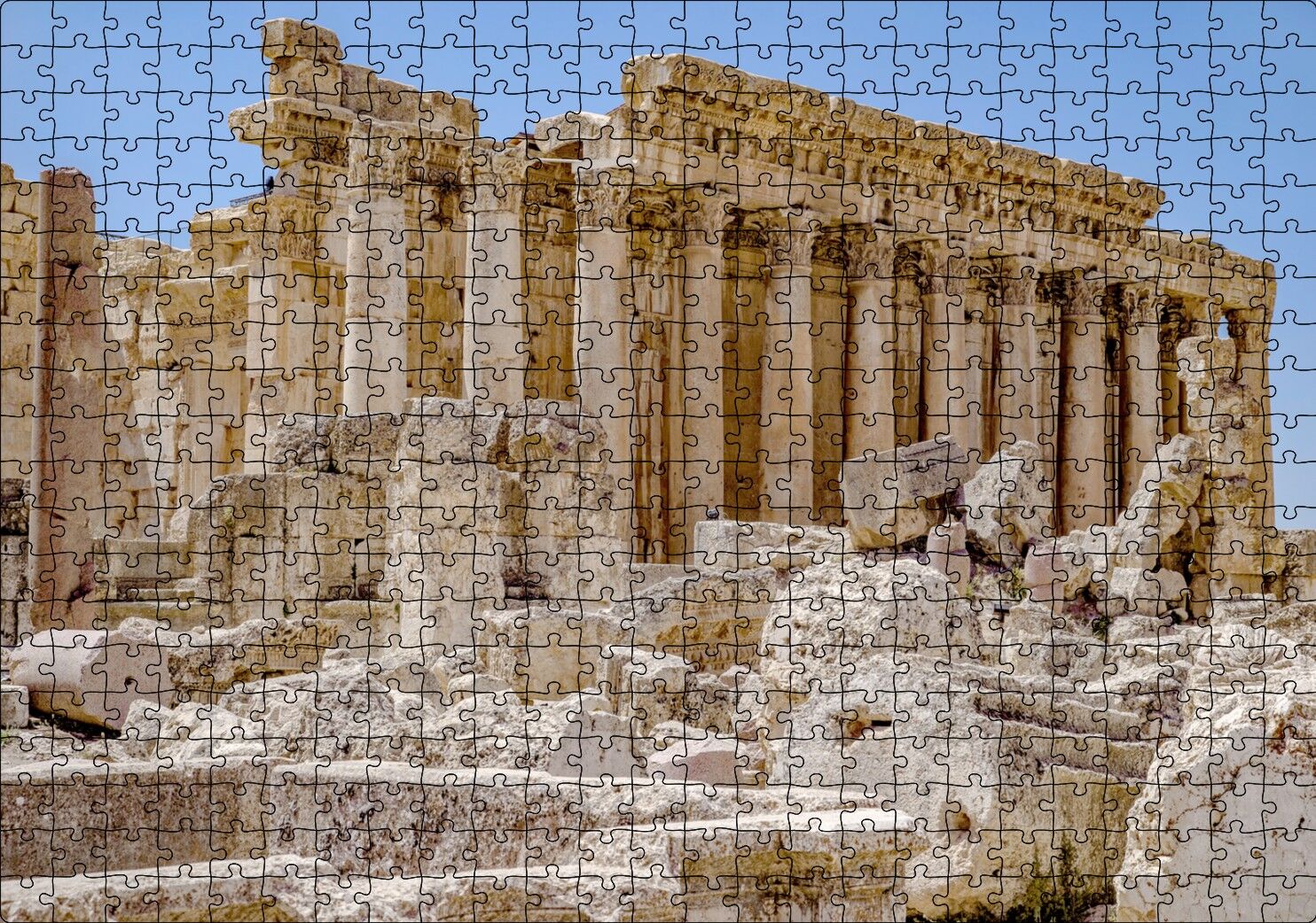 Antik Tapınak Kalıntıları Puzzle Yapboz MDF Ahşap 500 Parça 49 cm X 68 cm