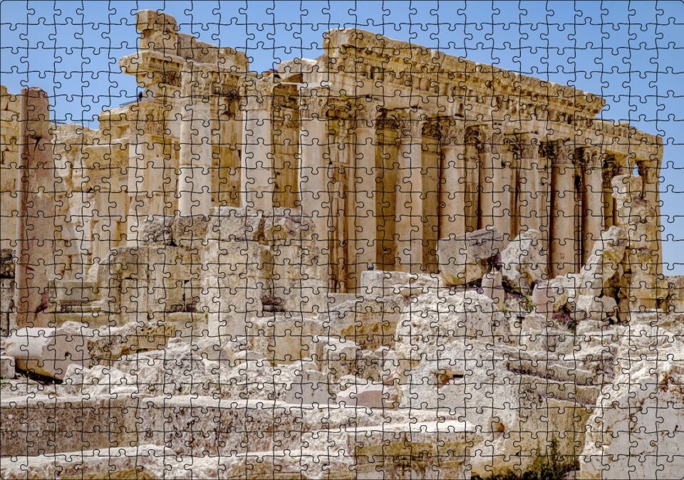 Antik Tapınak Kalıntıları Puzzle Yapboz MDF Ahşap 500 Parça 49 cm X 68 cm