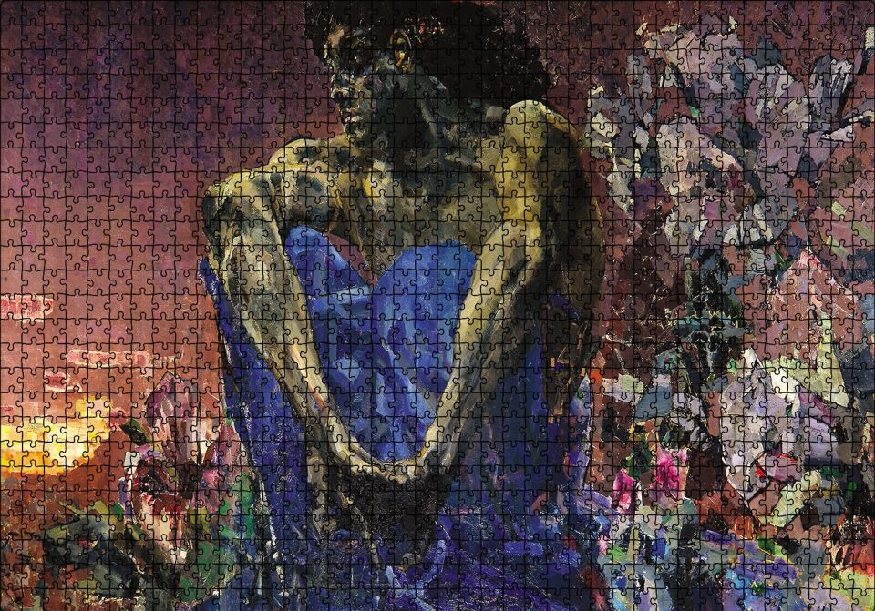 Mikhail Vrubel İblis Oturmuş Puzzle Yapboz MDF Ahşap 1000 Parça 49 cm X 68 cm