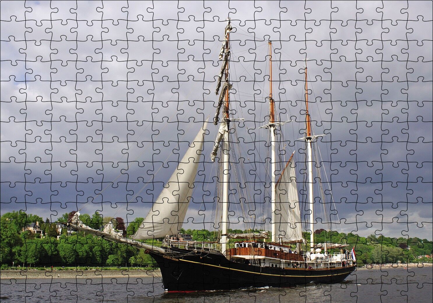 Yelkenli Tekne Puzzle Yapboz MDF Ahşap 255 Parça 34 cm X 49 cm