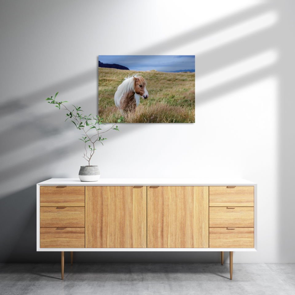 Beyaz Yeleli Midilli MDF Akşap Duvar Tablo 50x70 cm