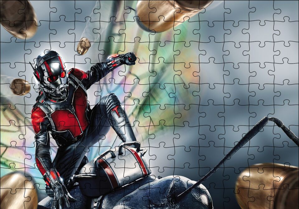 Ant Man Arının Üzerinde Puzzle Yapboz MDF Ahşap