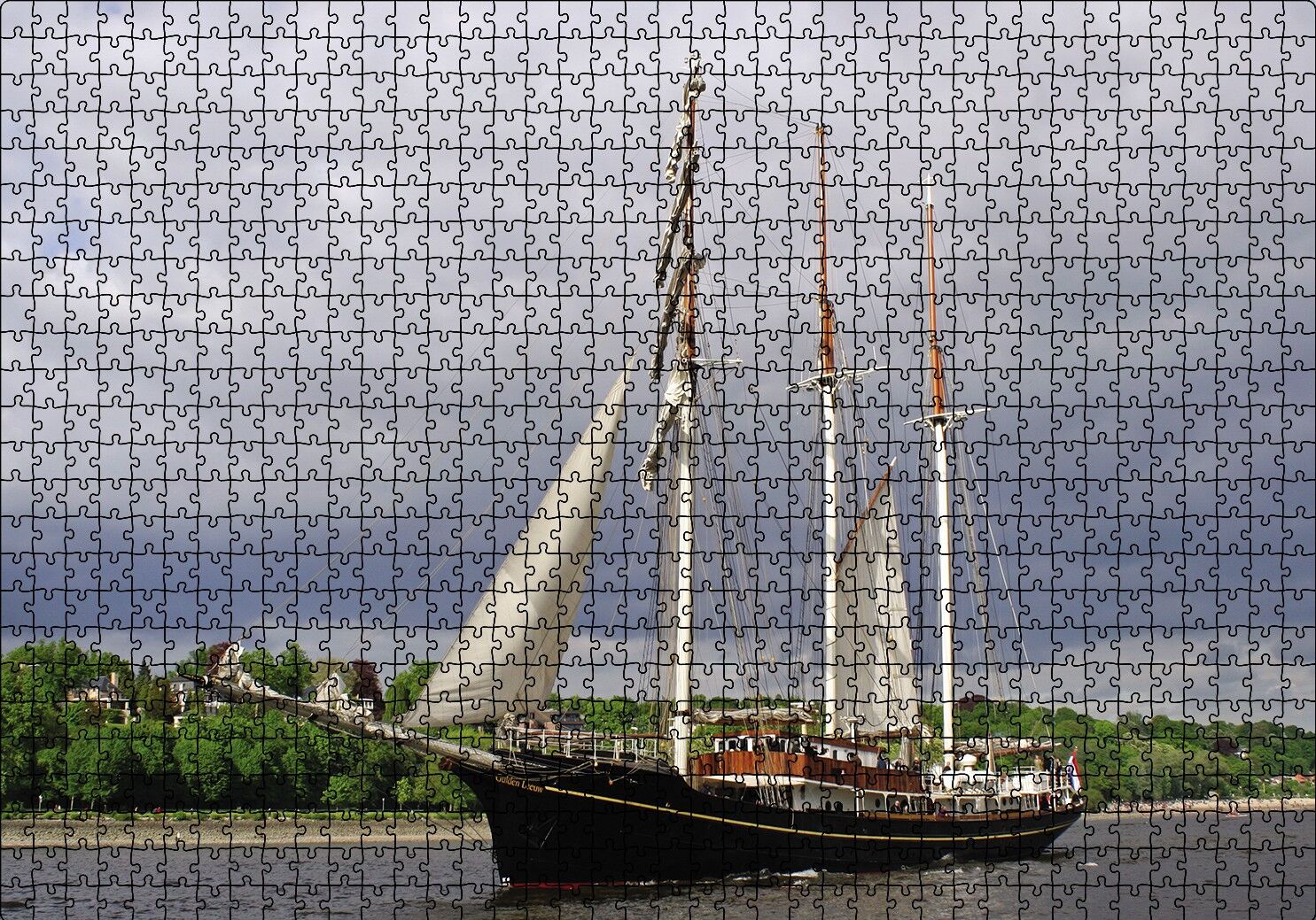 Yelkenli Tekne Puzzle Yapboz MDF Ahşap 1000 Parça 49 cm X 68 cm