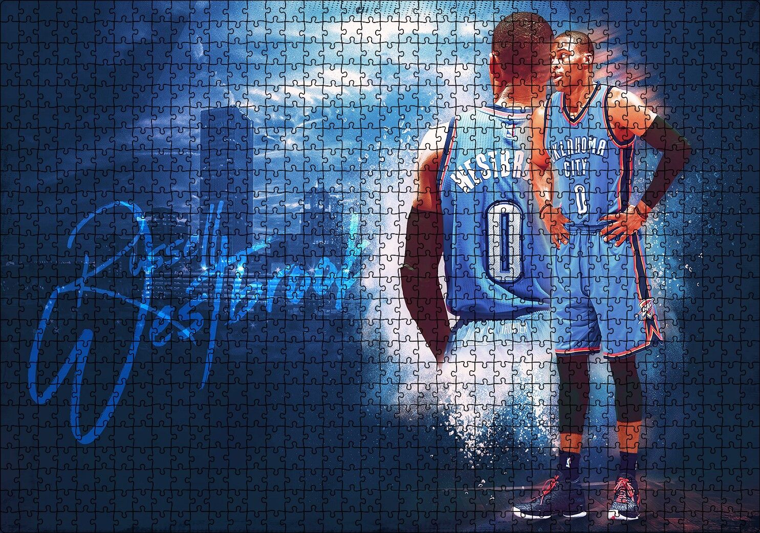 Russell Westbrook Puzzle Yapboz MDF Ahşap 1000 Parça 49 cm X 68 cm