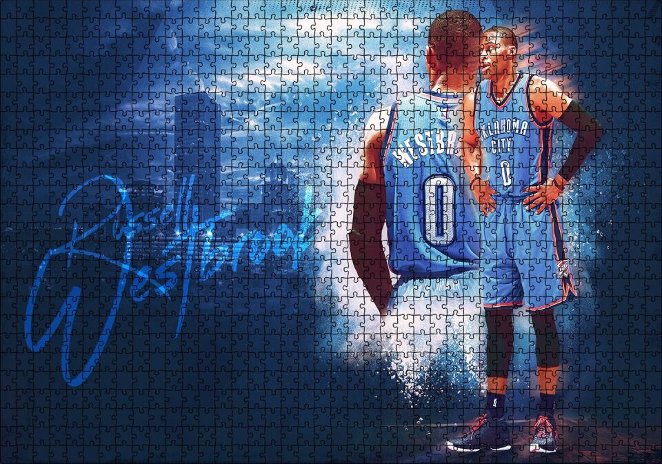 Russell Westbrook Puzzle Yapboz MDF Ahşap 1000 Parça 49 cm X 68 cm