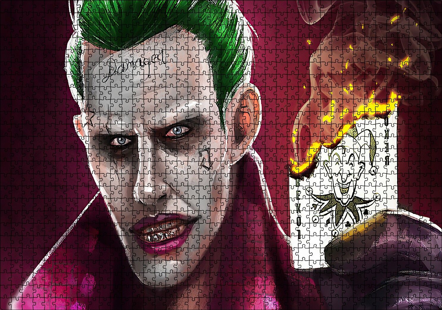 Joker Ve Yanan Joker Kartı Görseli Puzzle Yapboz MDF Ahşap 1000 Parça 49 cm X 68 cm