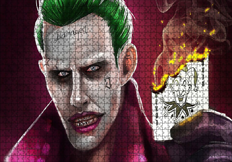 Joker Ve Yanan Joker Kartı Görseli Puzzle Yapboz MDF Ahşap 1000 Parça 49 cm X 68 cm