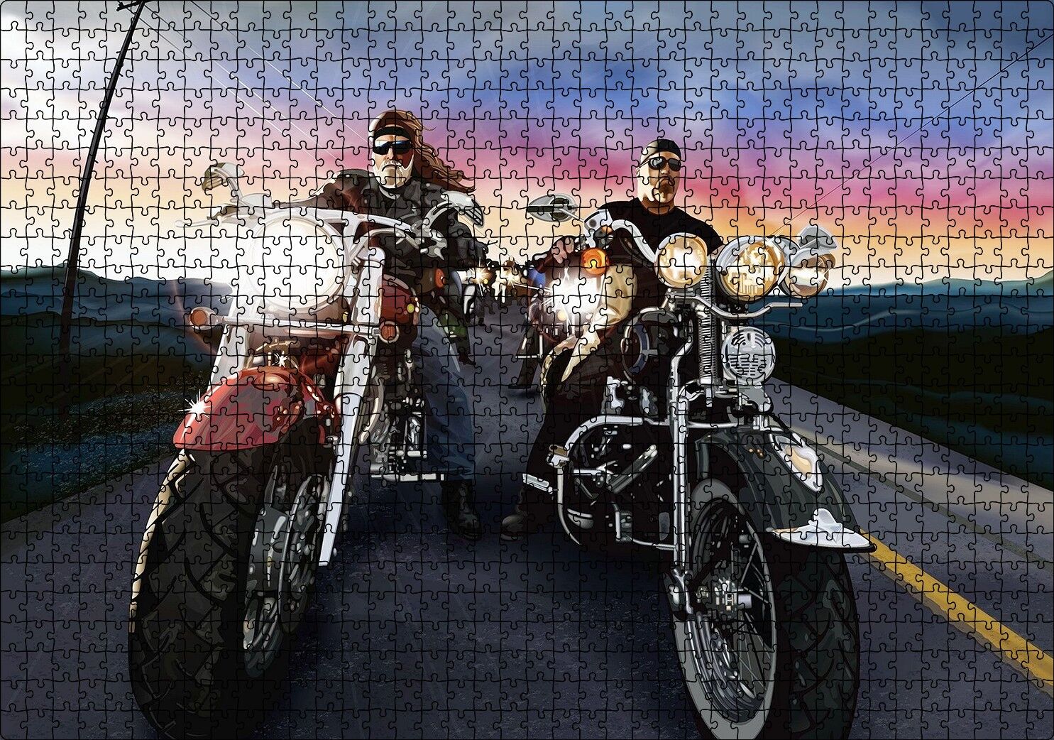 Motosiklet Tutkunları Eksizi Görseli Puzzle Yapboz MDF Ahşap 1000 Parça 49 cm X 68 cm