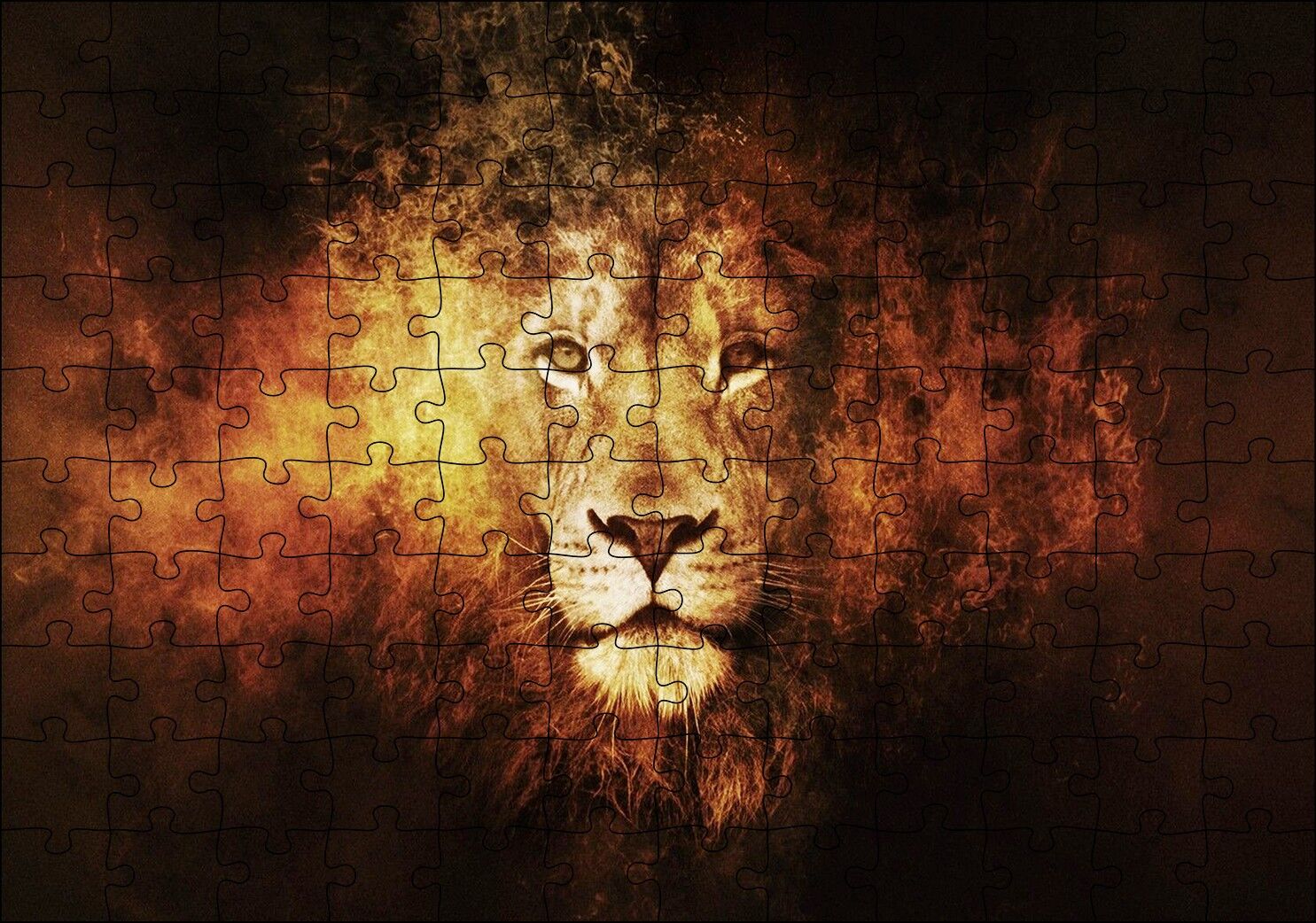 Judah Aslanı Fantastik Çizim Puzzle Yapboz MDF Ahşap 120 Parça 24 cm X 34 cm