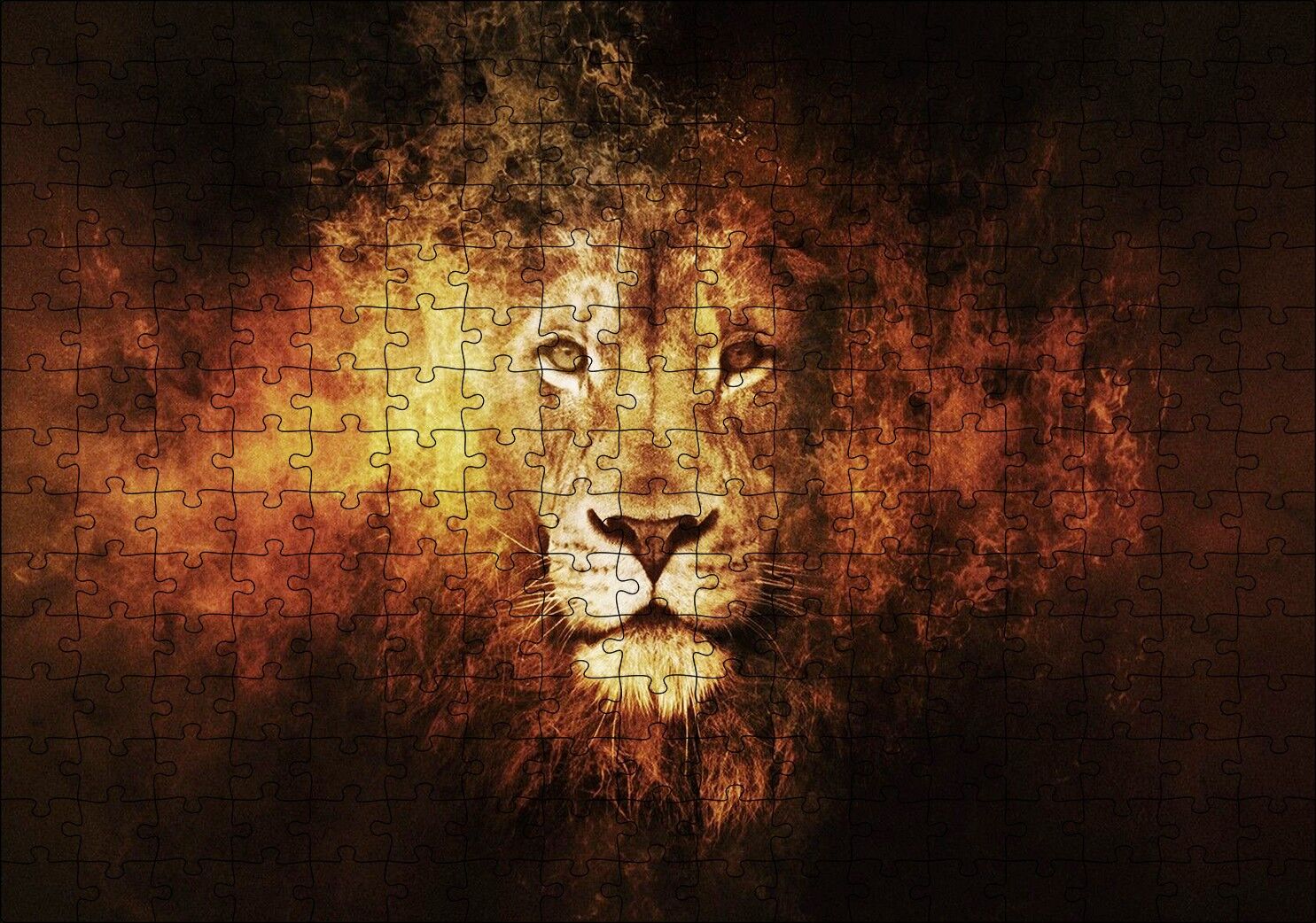 Judah Aslanı Fantastik Çizim Puzzle Yapboz MDF Ahşap 255 Parça 34 cm X 49 cm