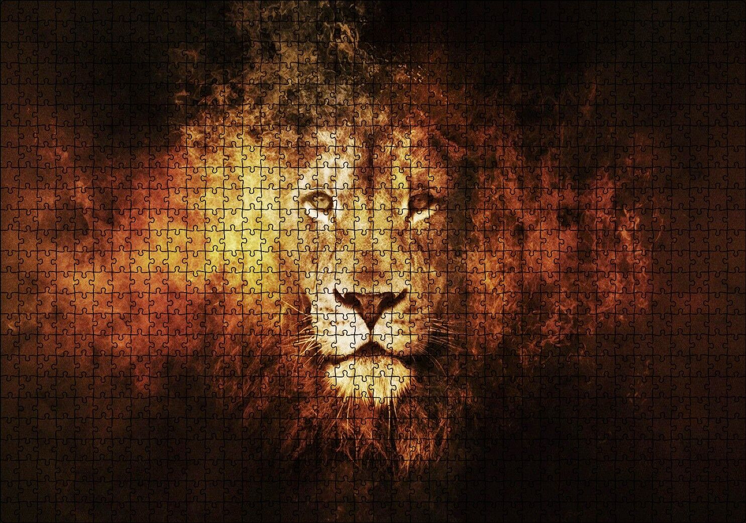 Judah Aslanı Fantastik Çizim Puzzle Yapboz MDF Ahşap 1000 Parça 49 cm X 68 cm