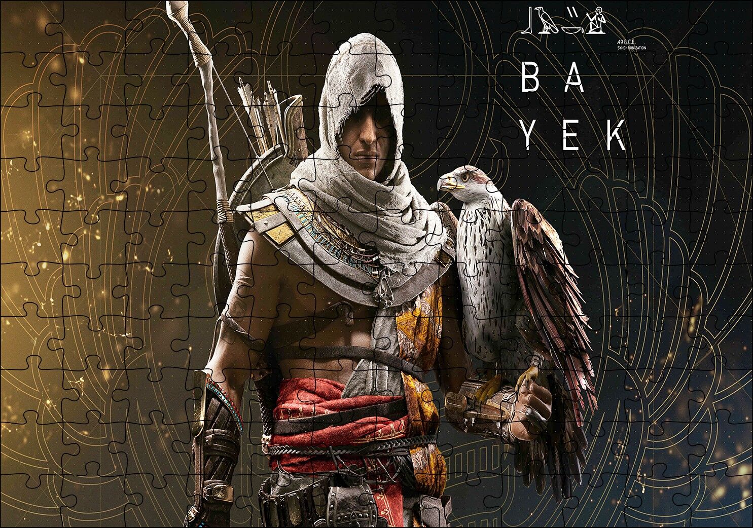 Suikastçılar İnanç Kökenleri Bayek Ve Kartal Görseli Puzzle Yapboz MDF Ahşap 120 Parça 24 cm X 34 cm