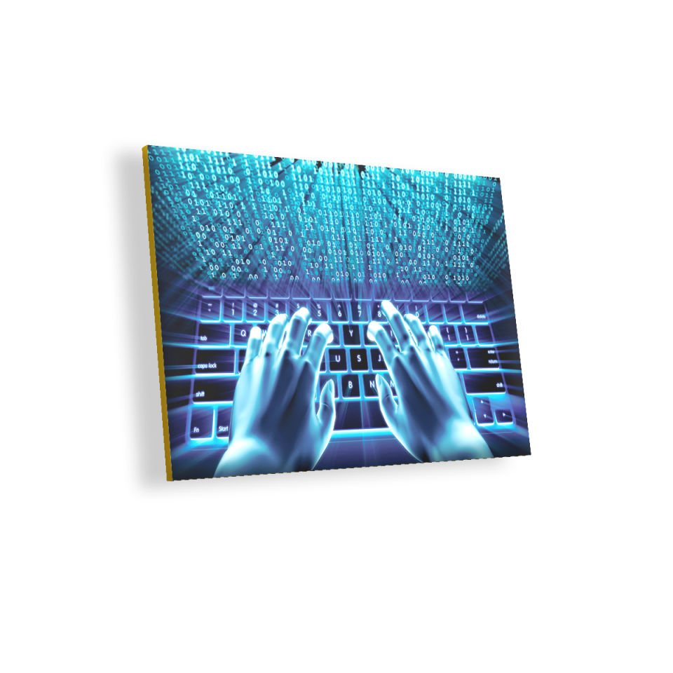 Bilgisayar Komutları MDF Akşap Duvar Tablo 25x35 cm