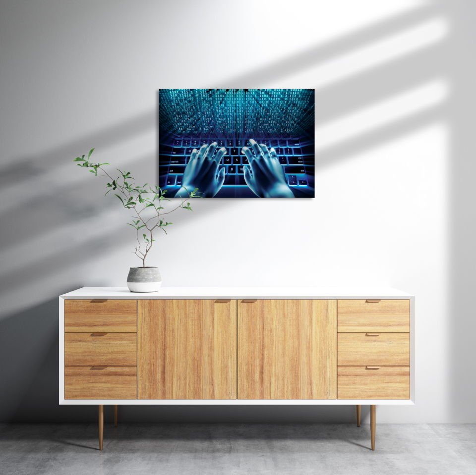 Bilgisayar Komutları MDF Akşap Duvar Tablo 25x35 cm