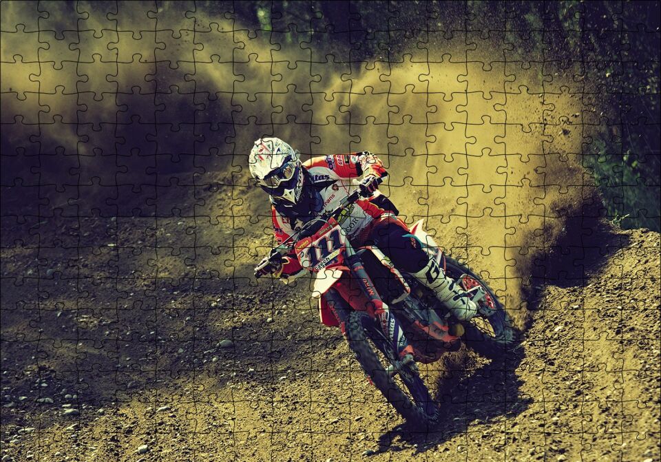 Motokros Spin Puzzle Yapboz MDF Ahşap 255 Parça 34 cm X 49 cm