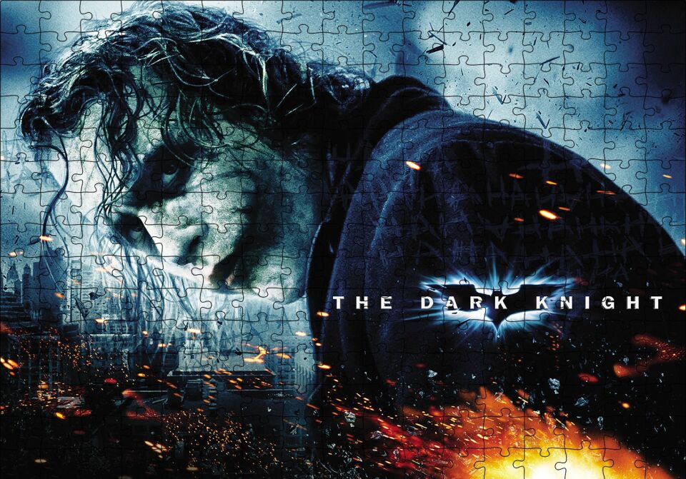 Kara Şövalye Afiş Joker Puzzle Yapboz MDF Ahşap 255 Parça 34 cm X 49 cm