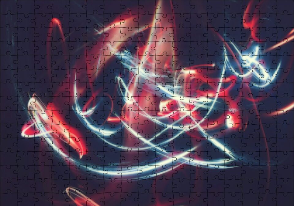 Kırmızı Beyaz Işıkların Dansı Puzzle Yapboz MDF Ahşap 255 Parça 34 cm X 49 cm