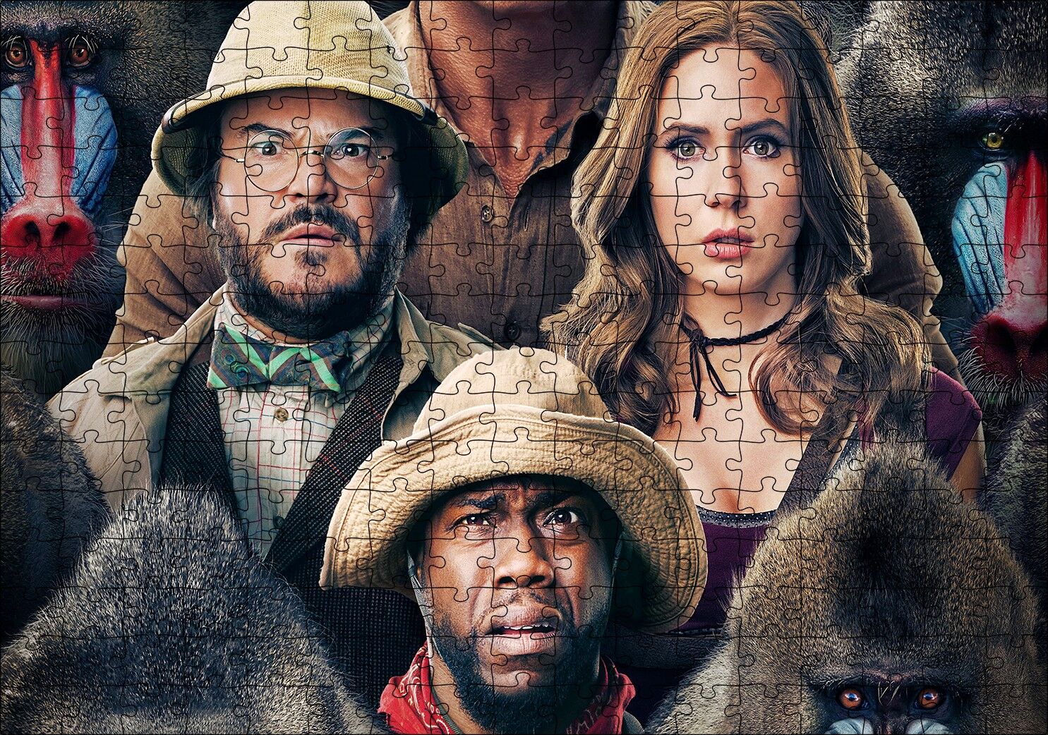 Jumanji Sonraki Seviye Film Görseli Puzzle Yapboz MDF Ahşap 255 Parça 34 cm X 49 cm