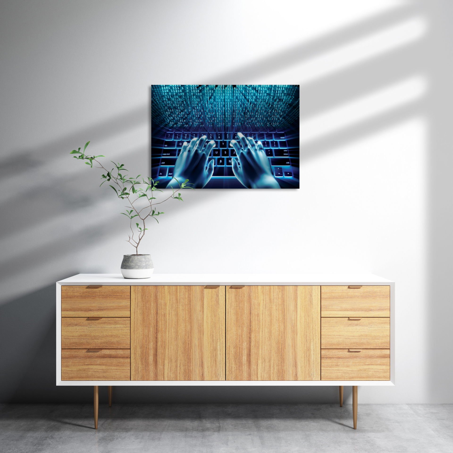 Bilgisayar Komutları MDF Akşap Duvar Tablo 35x50 cm