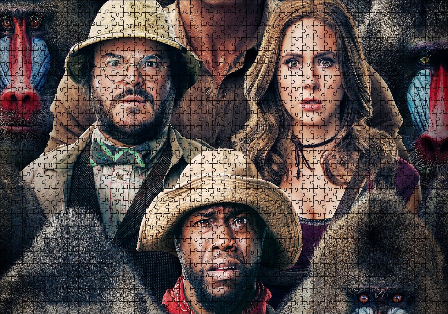 Jumanji Sonraki Seviye Film Görseli Puzzle Yapboz MDF Ahşap 1000 Parça 49 cm X 68 cm