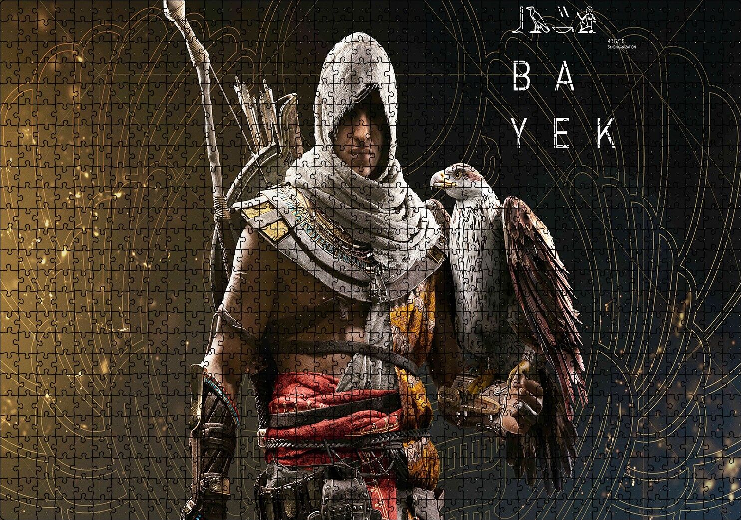 Suikastçılar İnanç Kökenleri Bayek Ve Kartal Görseli Puzzle Yapboz MDF Ahşap 1000 Parça 49 cm X 68 cm