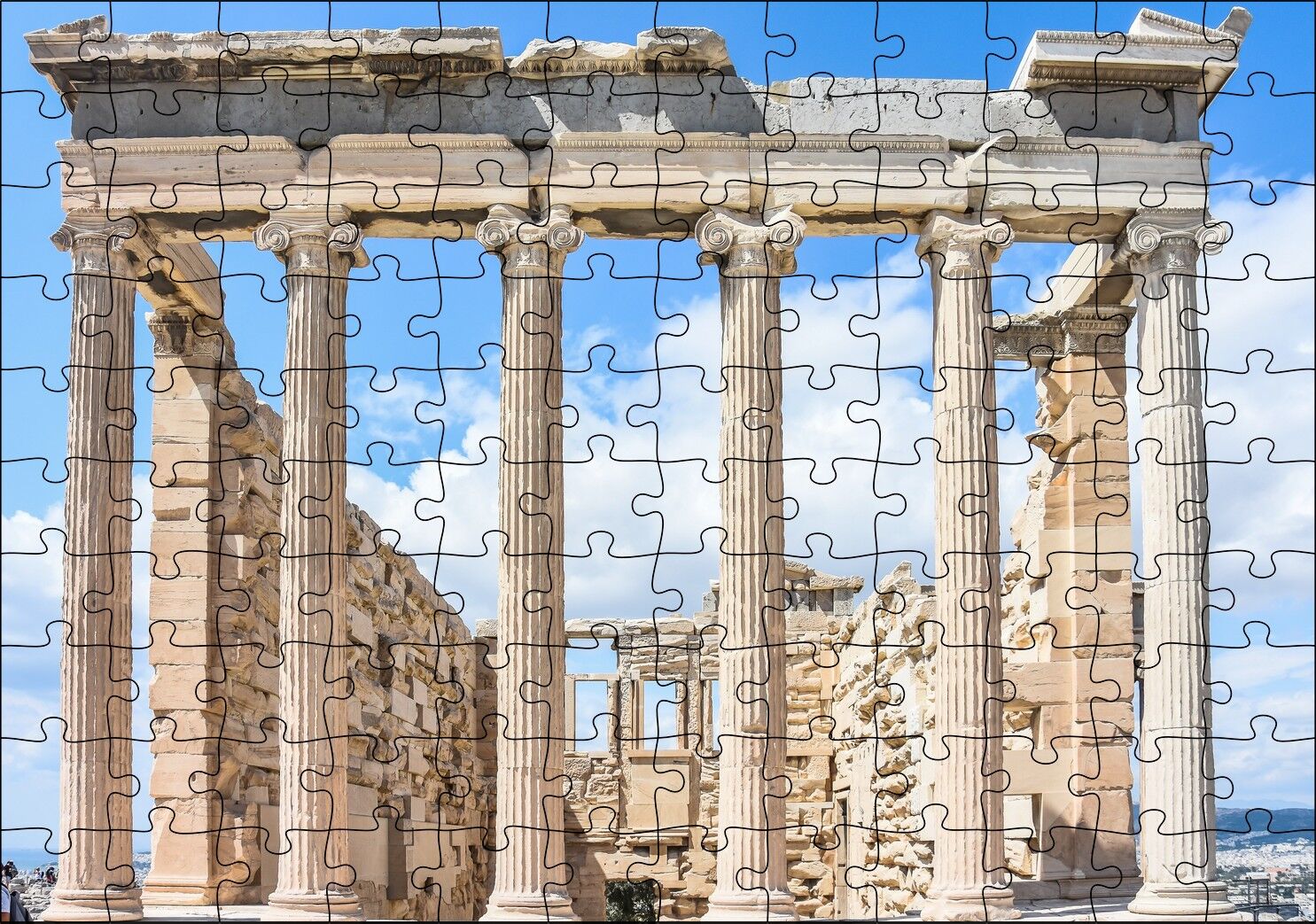 Atina Yunanistan Akropolis Kalıntıları Puzzle Yapboz MDF Ahşap 120 Parça 24 cm X 34 cm