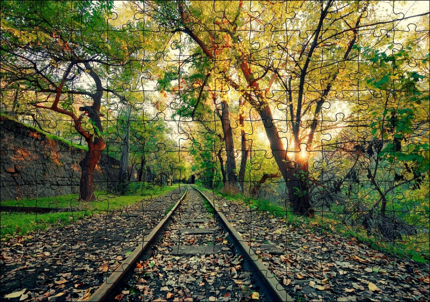 Ermenistan Erivan Orman İçi Demiryolu Puzzle Yapboz MDF Ahşap