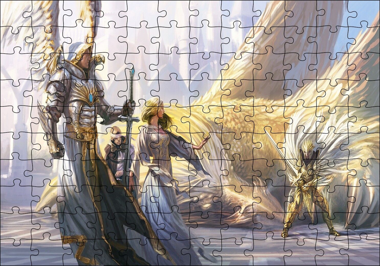 Kudret ve Sihirli Melek Sanatı Puzzle Yapboz MDF Ahşap 120 Parça 24 cm X 34 cm