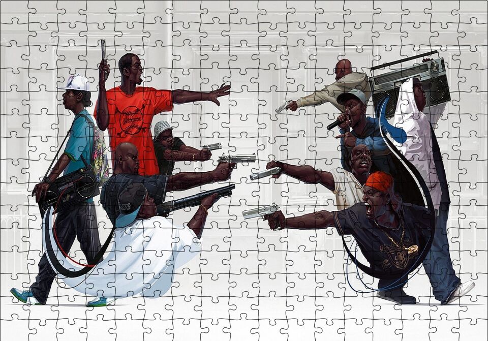 Bronx'ta Zenci Hayatları Puzzle Yapboz MDF Ahşap 255 Parça 34 cm X 49 cm
