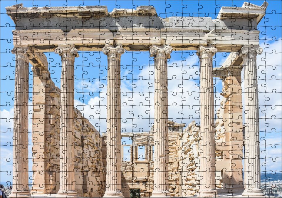 Atina Yunanistan Akropolis Kalıntıları Puzzle Yapboz MDF Ahşap 255 Parça 34 cm X 49 cm