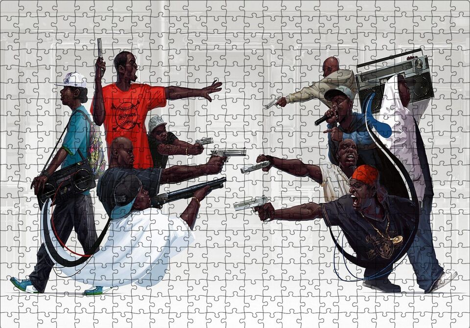 Bronx'ta Zenci Hayatları Puzzle Yapboz MDF Ahşap 500 Parça 49 cm X 68 cm