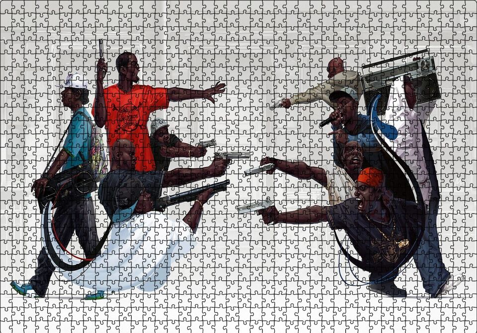 Bronx'ta Zenci Hayatları Puzzle Yapboz MDF Ahşap 1000 Parça 49 cm X 68 cm