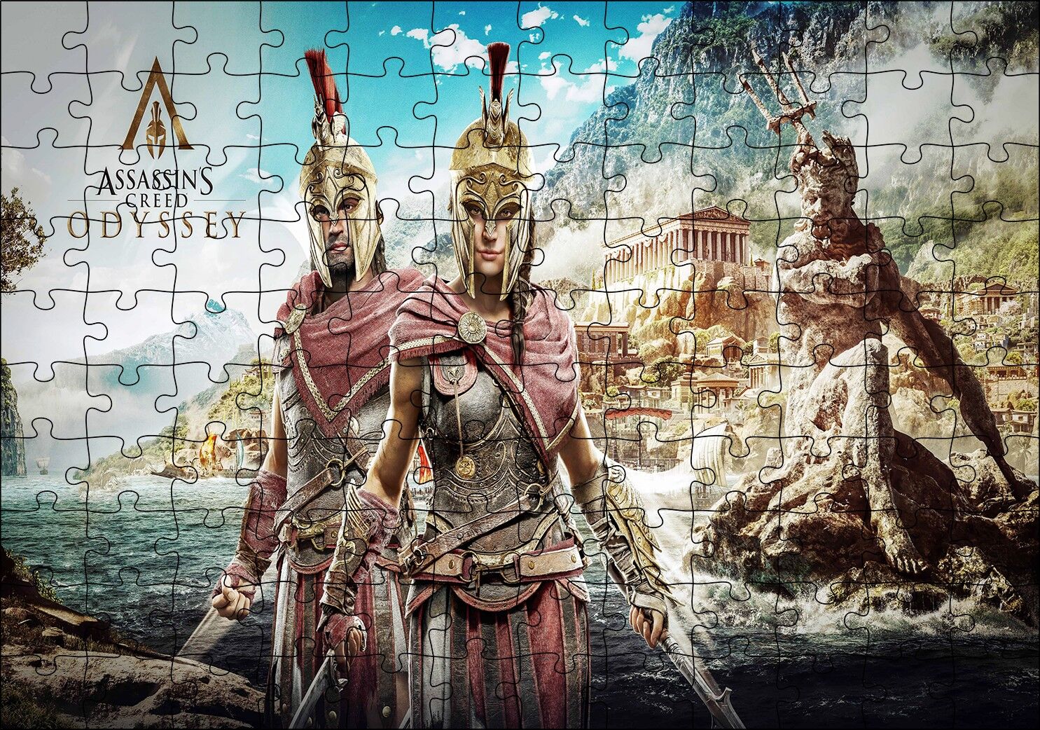 Suikastçılar İnanç Odyssey Alexios Ve Kassandra Görseli Puzzle Yapboz MDF Ahşap 120 Parça 24 cm X 34 cm