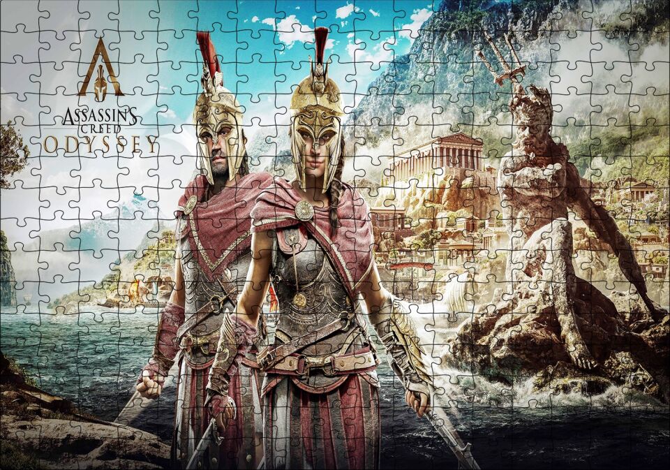Suikastçılar İnanç Odyssey Alexios Ve Kassandra Görseli Puzzle Yapboz MDF Ahşap 255 Parça 34 cm X 49 cm