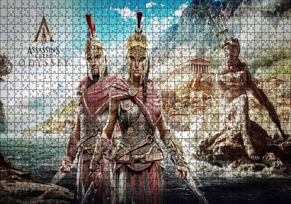 Suikastçılar İnanç Odyssey Alexios Ve Kassandra Görseli Puzzle Yapboz MDF Ahşap 1000 Parça 49 cm X 68 cm