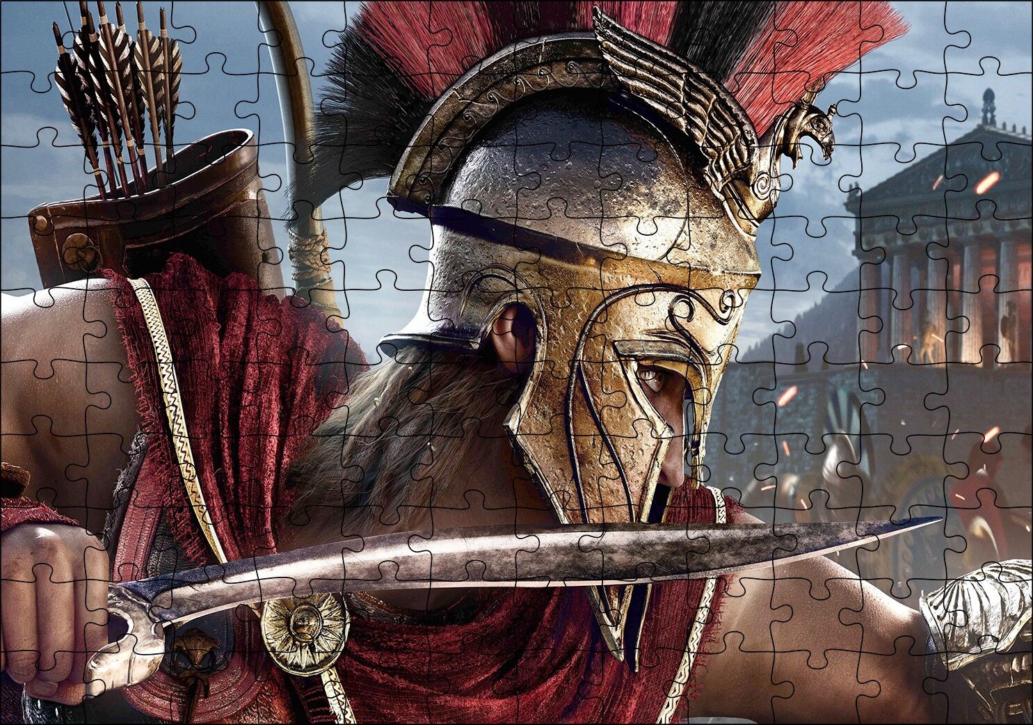 Suikastçılar İnanç Odyssey Savaşçı Görseli Puzzle Yapboz MDF Ahşap 120 Parça 24 cm X 34 cm
