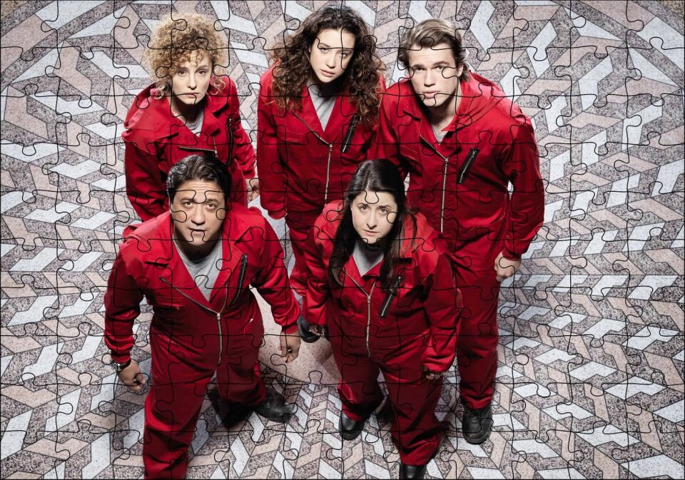 La Casa De Papel Rehineler Yukarıdan Görünüş Puzzle Yapboz MDF Ahşap